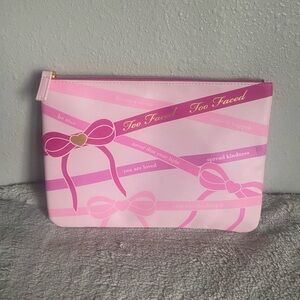 Too Faced Pink Bow Cosmetic Bag